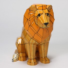 Ceramic Bisque Faceted Lion - Case of 2